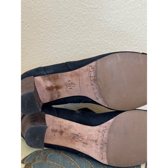 Cole Haan Leather Ankle Booties With Wooden Heel & Side Zipper Black Size 8 - Picture 6 of 8